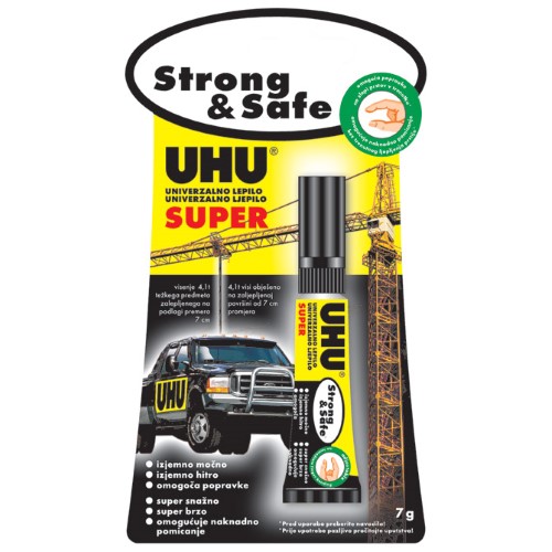 Ljepilo trenutačno 7g super strong&safe uhu blister (9744)