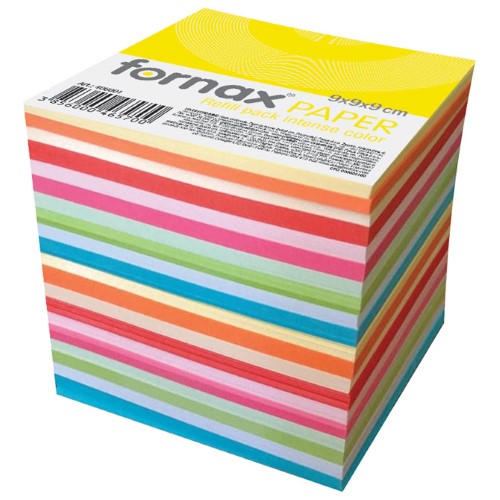 Papir za kocku 9x9x9cm ljepljeni fornax intenzivne i pastelne boje sortirano (12281)