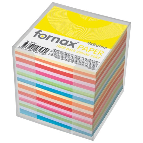 Blok kocka pvc 9,2x9,2cm s papirom u boji intenzivnoj i pastelnoj fornax (12644)