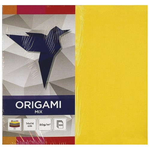 Papir origami 14x14cm 80g pk100 mix interdruk (12880)