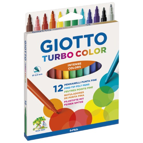 Flomaster školski 12boja giotto turbo color fila 0714 blister (14049)