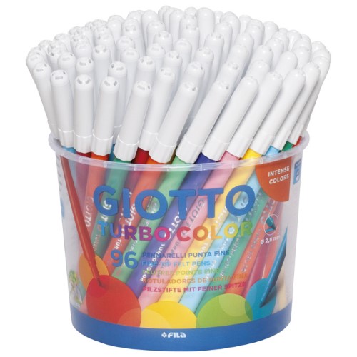 Flomaster školski 96boja (12bojax8kom) u pp posudi giotto turbo color fila 5215 sortirano (14052)
