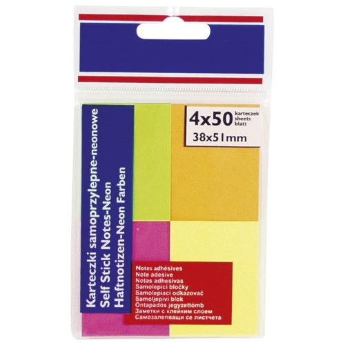 Blok samoljepljiv 38x51mm 4x50l donau 7578001pl-99 neon blister (14184)