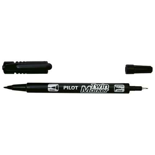 Marker permanentni obostrani twin marker begreen pilot sca-tm-b-bg crni (14766)