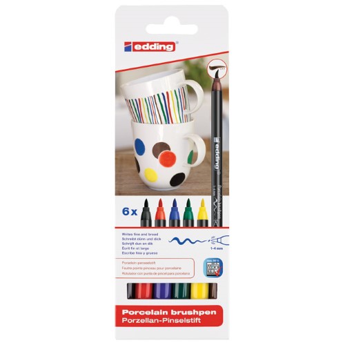 Marker brushpen za porculan keramiku 4200/6 edding family cool blister (16783)