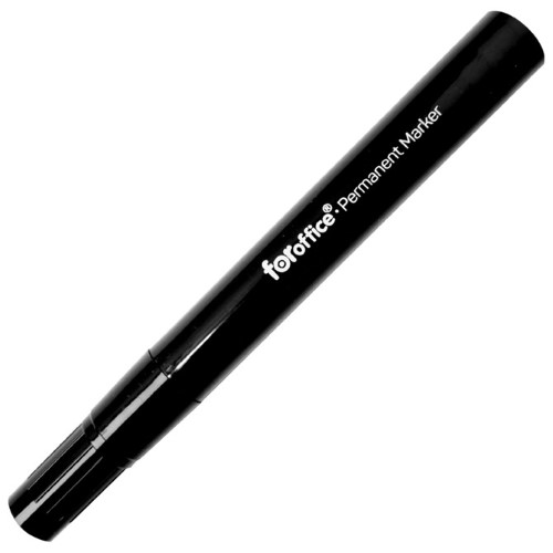 Marker permanentni 1,5-3mm okrugli vrh set 12 kom foroffice crni (17909)