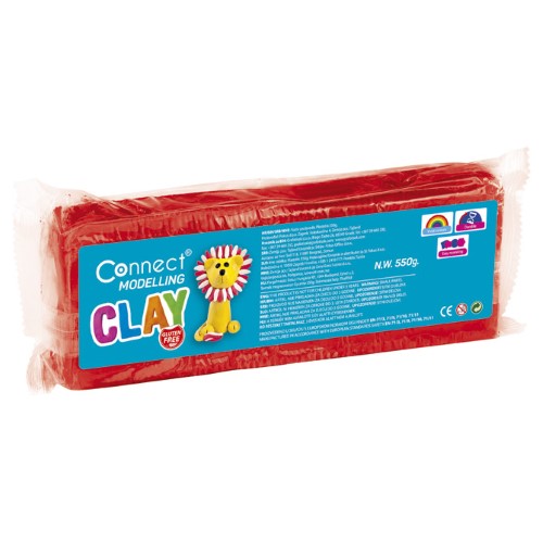 Plastelin 550g plus plastični nožić connect crveni (18081)
