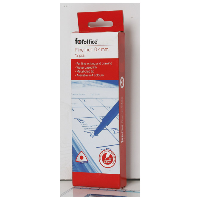 Flomaster fineliner 0,4mm foroffice plavi (18097)