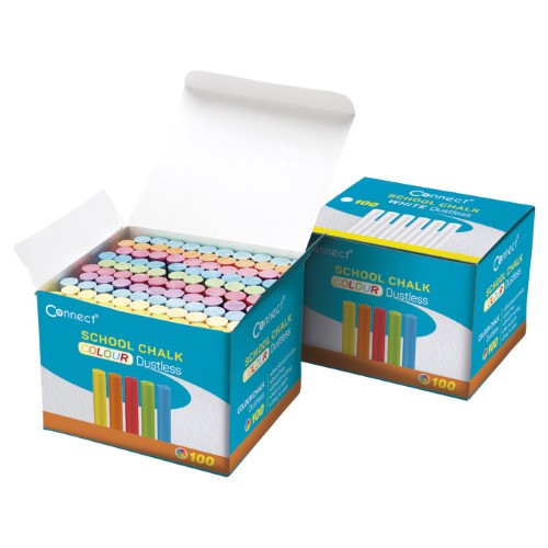 Kreda školska okrugla besprašna fi-10mm 10boja pk100 connect (18532)
