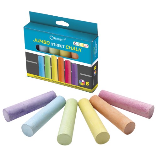 Kreda okrugla jumbo ulična 6boja connect blister (18533)
