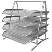 Stalak za spise vodoravni žica 4 ladice ld01-58-4 fornax srebrni (19006)