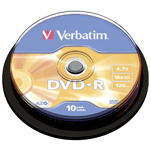 DVD-r 4,7/120 16x spindl mat silver pk10 verbatim 43523 (19312)