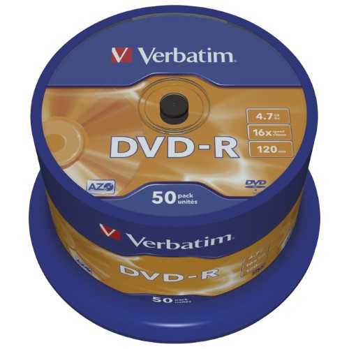DVD-r 4,7/120 16x spindl mat silver pk50 verbatim 43548 (19313)