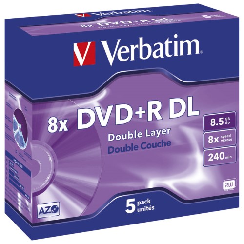 Dvd plus r dl 8,5/240 8x jc mat silver verbatim 43541 (19425)