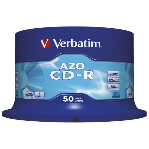 CD-R 700/80 52x spindl azo crystal pk50 verbatim 43343 (19676)