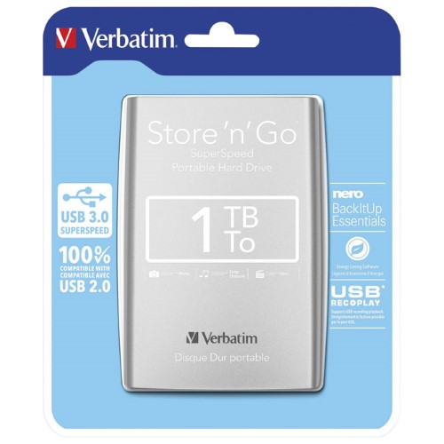 Hard disk 2,5" 1tb USB 3,0 verbatim 53071 srebrni blister (20738)
