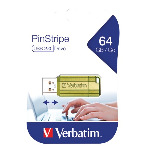 Memorija USB 64gb 2,0 pinstripe verbatim 49964 zelena blister (20741)