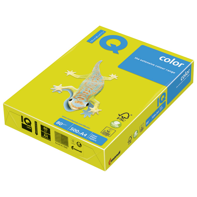 Fotokopirni Papir IQ Neon A4 80g omot 500 list Mondi NEOGB žuti (22844)