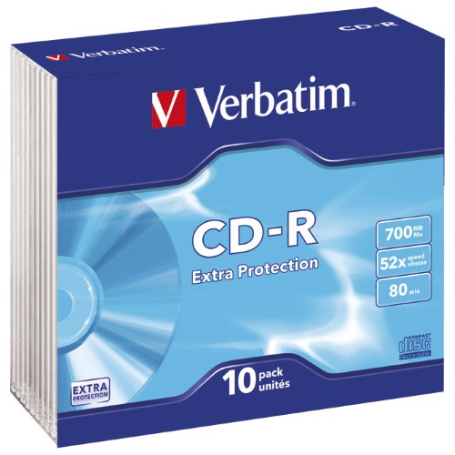 CD-R 700/80 52x slim extra protection pk10 verbatim 43415 (22865)