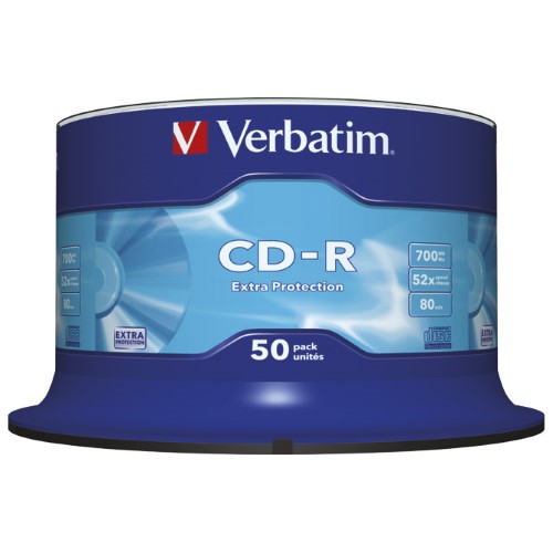 CD-R 700/80 52x spindl extra protection pk50 verbatim 43351 (22912)