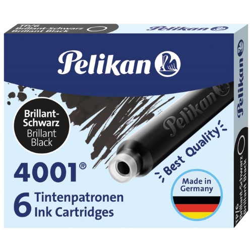 Tinta za nalivpero patrone pk6 4001 pelikan 301218 crna (22956)