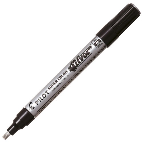 Marker permanentni 2-4mm klinasti vrh super color pilot sc-s-b srebrni (23075)