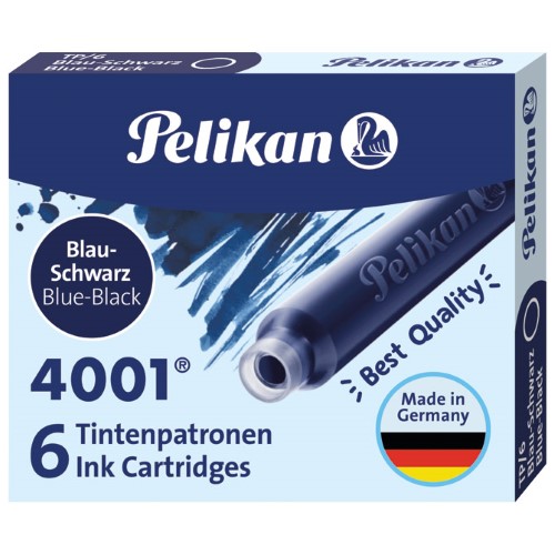 Tinta za nalivpero patrone pk6 4001 pelikan 301184 plavo/crna (23262)