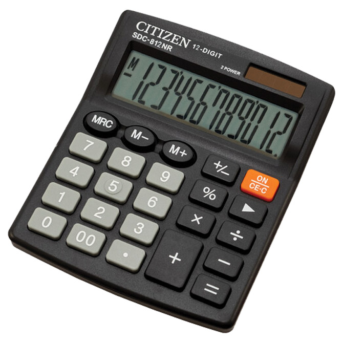 Kalkulator komercijalni 12mjesta Citizen SDC-812NR crni blister (23396)