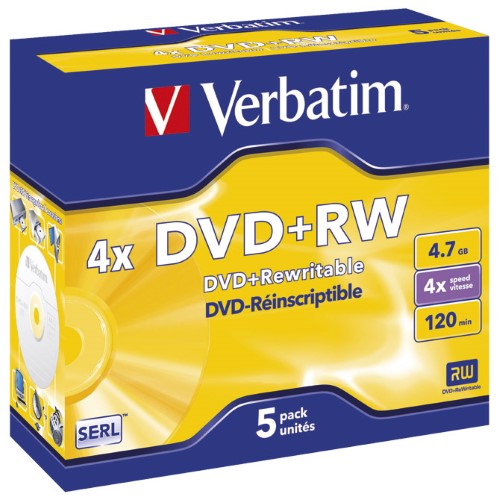 Dvd plus rw 4,7/120 4x jc mat silver verbatim 43229 (23627)