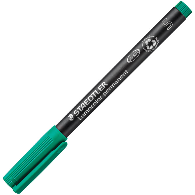 Marker permanentni 0,4mm reciklirani lumocolor staedtler 313-5 zeleni (24130)