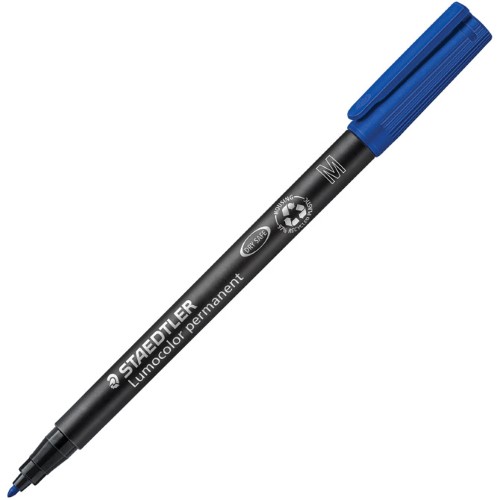 Marker permanentni 1mm reciklirani lumocolor staedtler 317-3 plavi (24142)