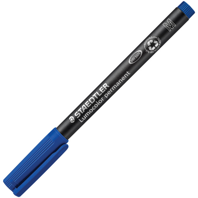 Marker permanentni 1mm reciklirani lumocolor staedtler 317-3 plavi (24142)