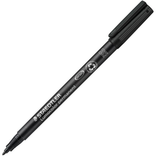 Marker permanentni 1mm reciklirani lumocolor staedtler 317-9 crni (24145)