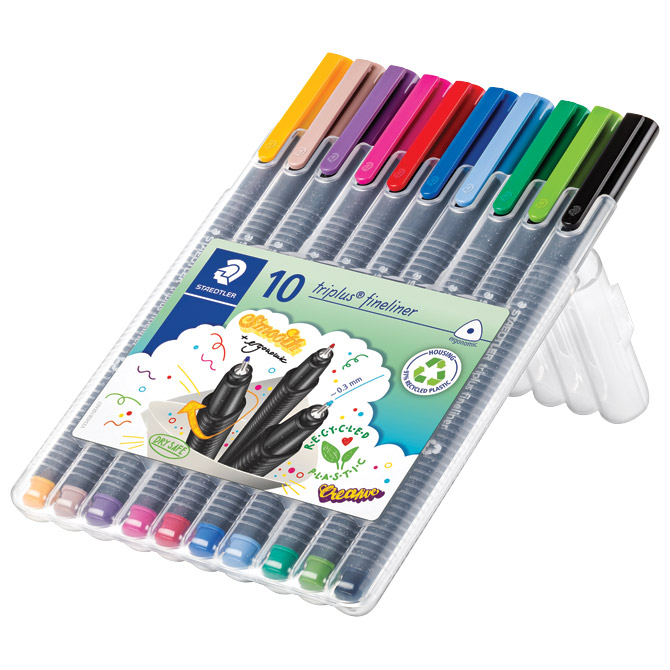 Flomaster fineliner 0,3mm triplus staedtler 334 sb10 blister (24191)