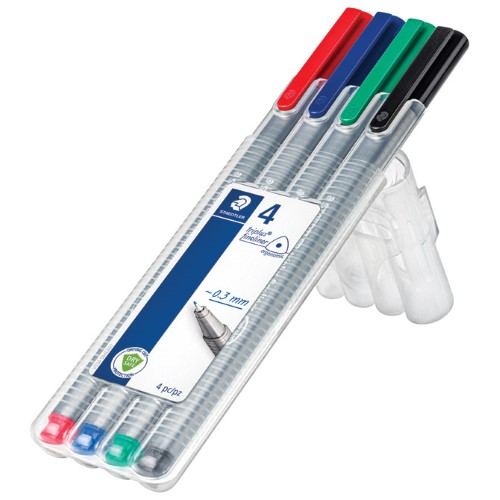 Flomaster fineliner 0,3mm pk4 triplus staedtler 334 sb4 (24193)