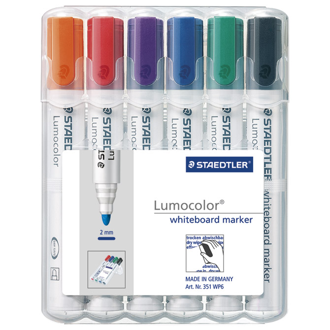 Marker za bijelu ploču 2mm pk6 reciklirani lumocolor staedtler 351 wp6 (24239)