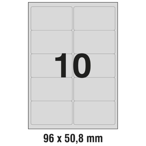 Etikete laser 96x50.8mm polyester pk20l zweckform l6012-20 srebrne (24628)