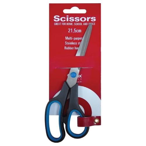 Škare uredske 21,5cm(anatomski ulošci) fornax jd9809 blister (24629)