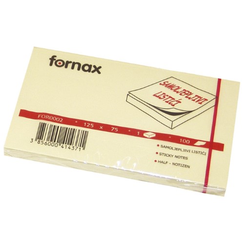 Blok samoljepljiv 125x75mm 100l fornax žuti (24755)