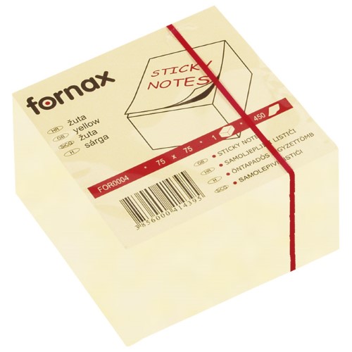 Blok samoljepljiv kocka 75x75mm 450l fornax žuti (24757) best-buy