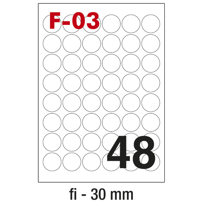 Etikete fi-30 mm pk100L Fornax F-03 (24762)