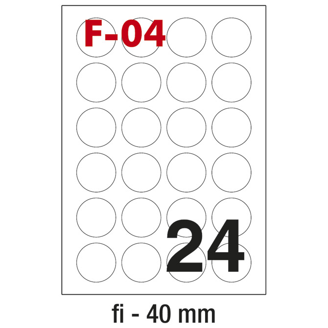 Etikete fi-40 mm pk100L Fornax F-04 (24763)