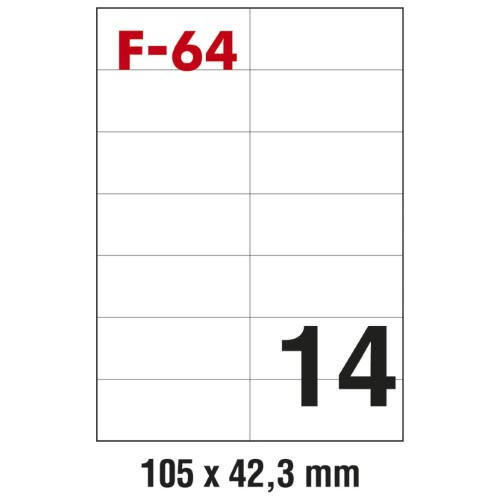 Samoljepljivi papir ILK naljepnice 105x42,3mm etikete pk100L Fornax F-64 (24822)