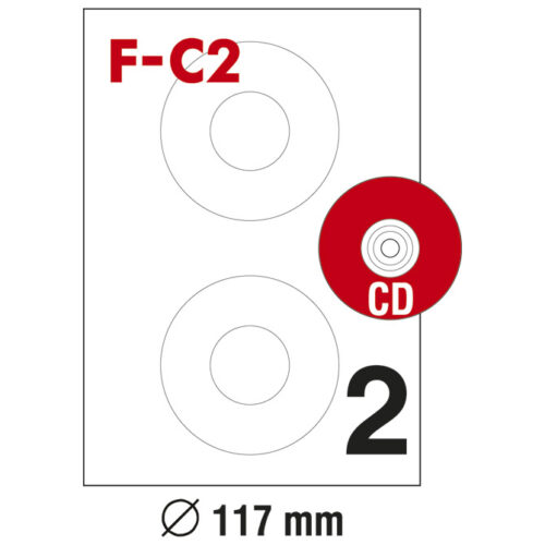 Etikete ILK za CD/DVD fi-117 mm pk100L Fornax F-C2 (24841)