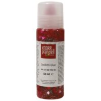 Ljepilo glitter konfeti 50ml srca knorr prandell 21-8099206 crveno (24919)