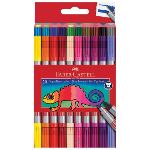 Flomaster školski 20boja obostrani faber castell 151119 blister (25041)