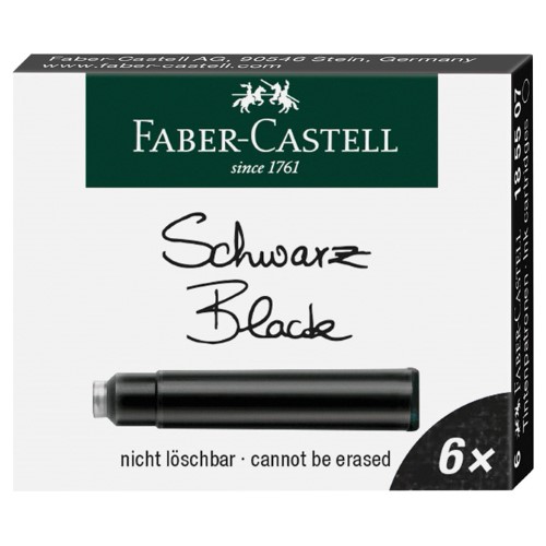Tinta za nalivpero patrone pk6 faber castell 185507 crna (25044)