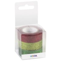 Traka deco ljepljiva 15mmx3m glitter pk3 heyda 20-35843 77 sortirano blister (25952)
