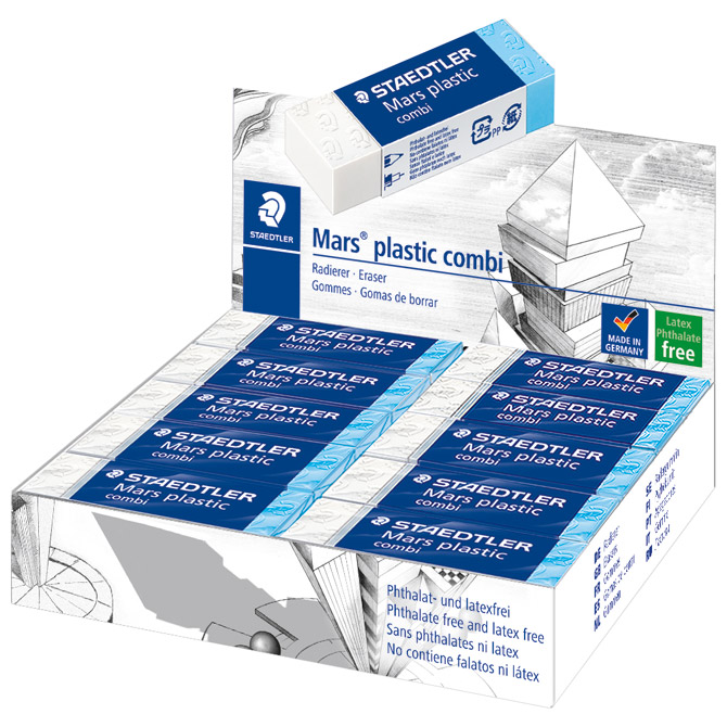Gumica mars plastic combi staedtler 526 508 bijela/plava-komad (35053)