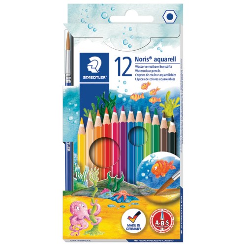 Boje drvene-vodene 12boja noris aquarell staedtler 144 10nc12 blister (35418)